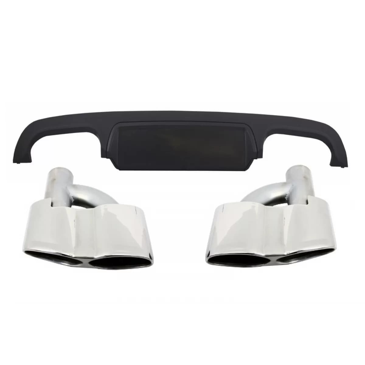 Rear Bumper Diffuser suitable for Mercedes S-Class W221 (2005-2013) with Exhaust Muffler Tips