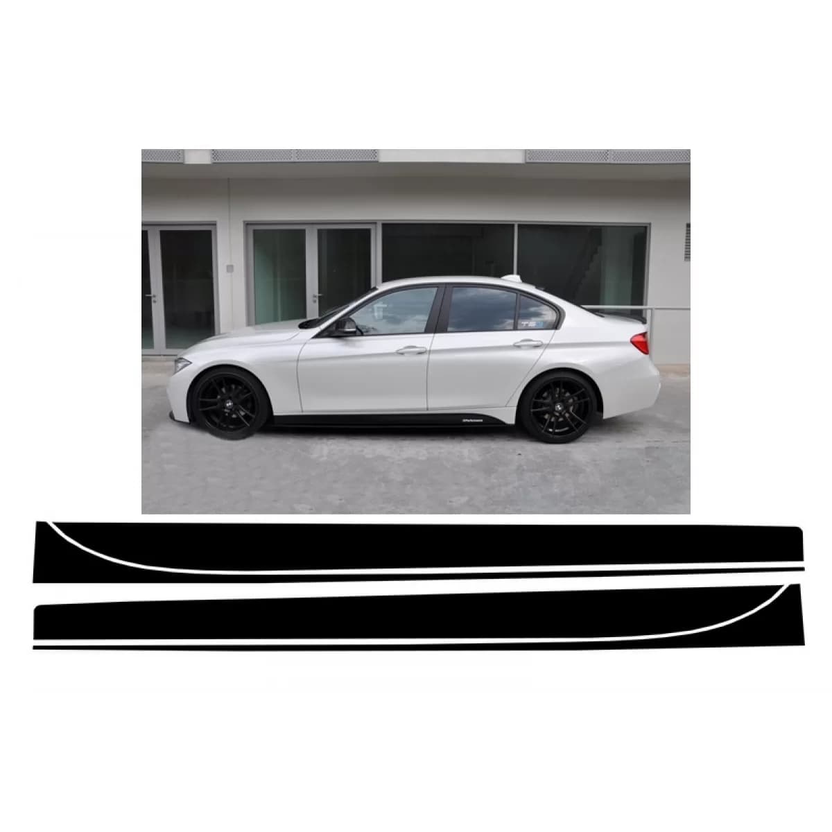 Side Decals Sticker Vinyl Matte Black suitable for BMW 3 Series F30 F31 (2011-Up) M-Performance Design