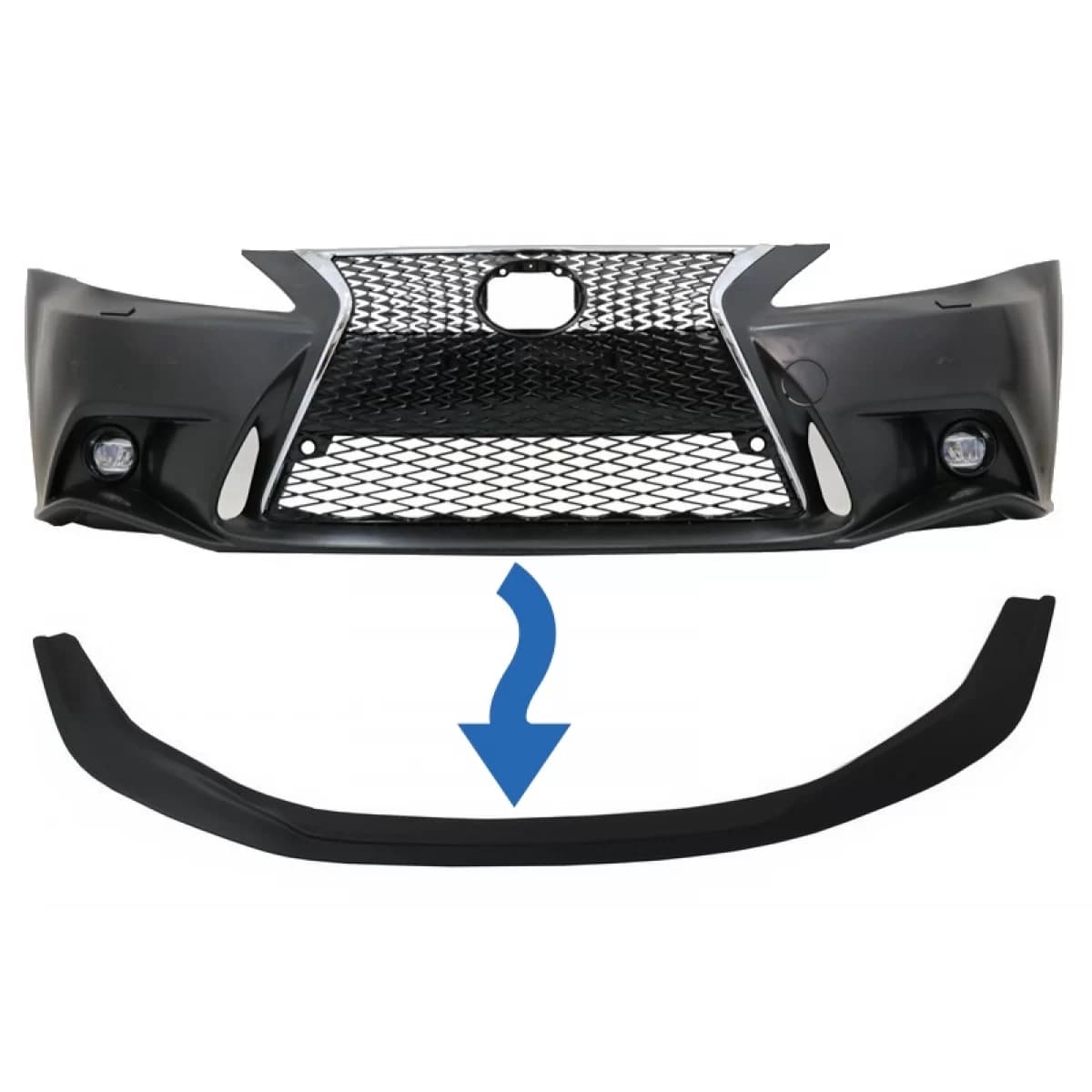 Front Bumper Spoiler Lip suitable for LEXUS IS XE20 (2005-2013) IS F Sport Facelift XE30 (2014-up) Design