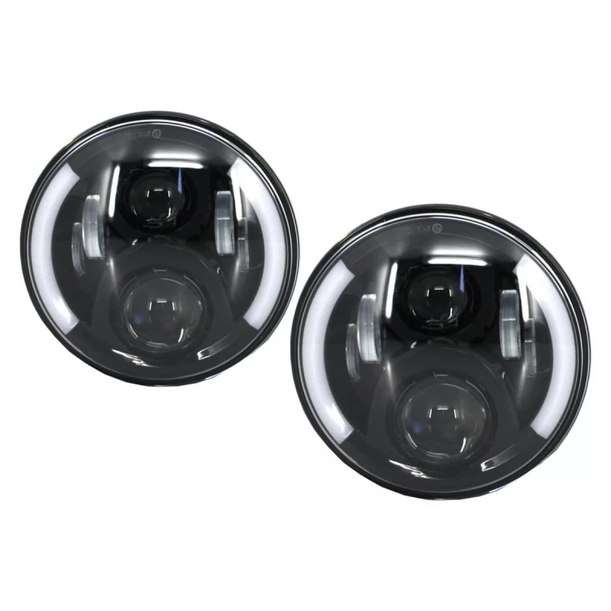 7 Inch CREE LED Headlights suitable for Jeep Wrangler JK (2007-2017) Mercedes G-Class W463 (1989-2017) Land Rover Defender Half Halo Black