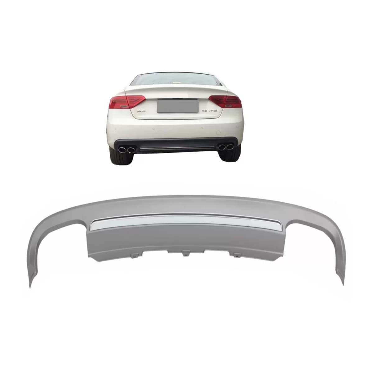 Rear Bumper Valance Diffuser suitable for Audi A5 8T 2 Doors Coupe Cabriolet (2012-2015) S5 Design