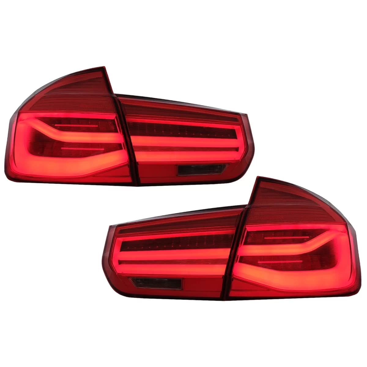LED Taillights Conversion to LCI Design suitable for BMW 3 Series F30 Pre LCI LCI (2011-2019) Red Clear with Dynamic Sequential Turning Light