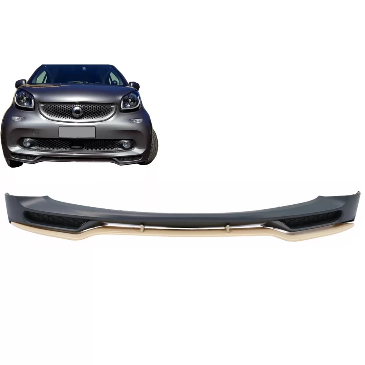 Front Bumper Spoiler Lip Extension for Smart ForTwo 453 (2014-2019)