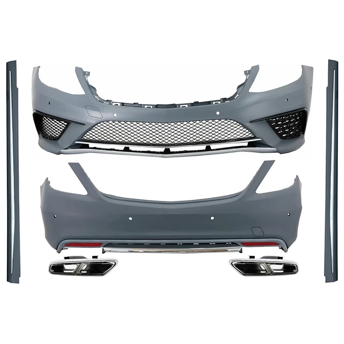 Body Kit suitable for Mercedes W222 S-Class (2013-06.2017) Long Version with Exhaust Muffler Tips S65 Chrome Special Edition