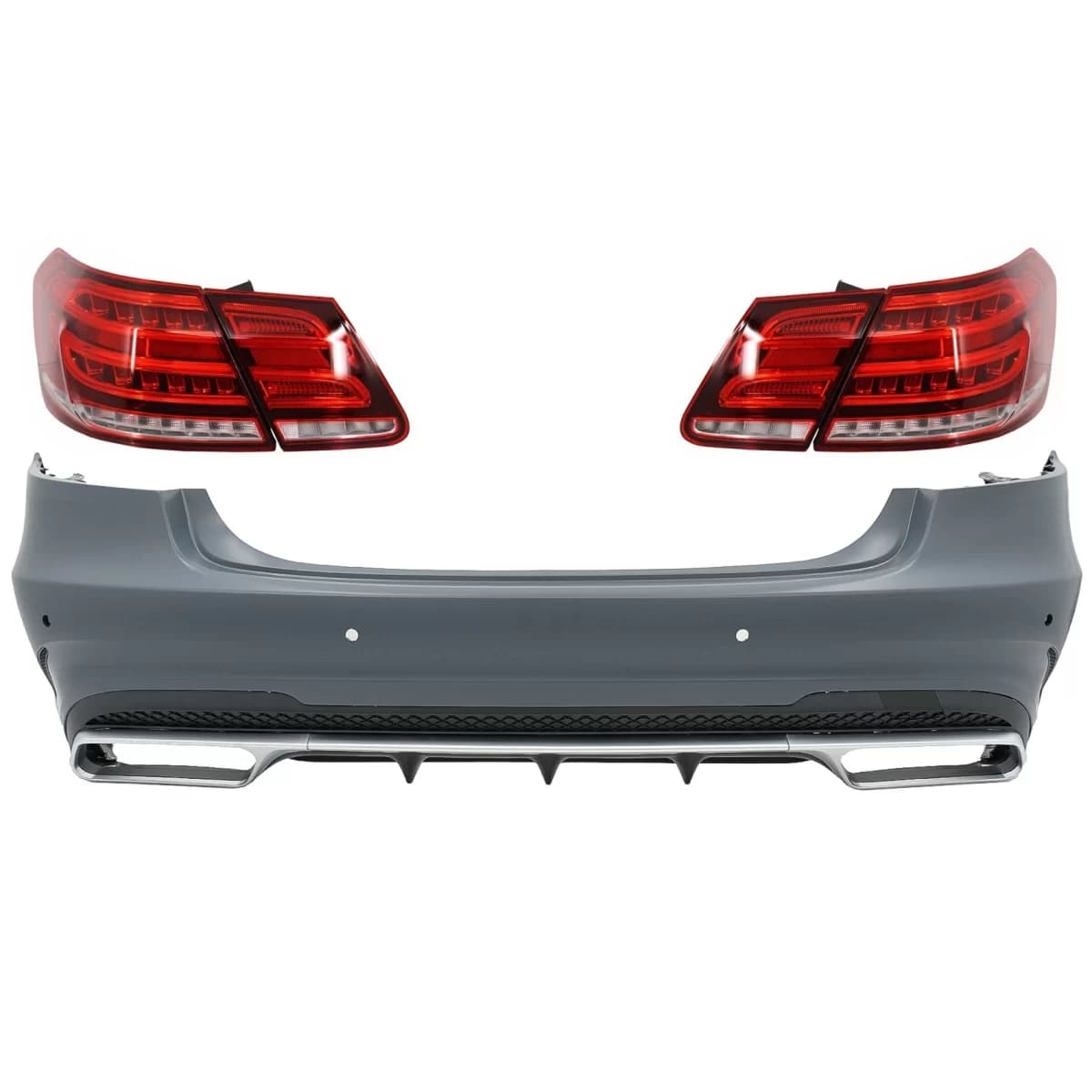 Rear Bumper with LED Light Bar Taillights suitable for Mercedes E-Class W212 (2009-2012) Facelift E63 Design