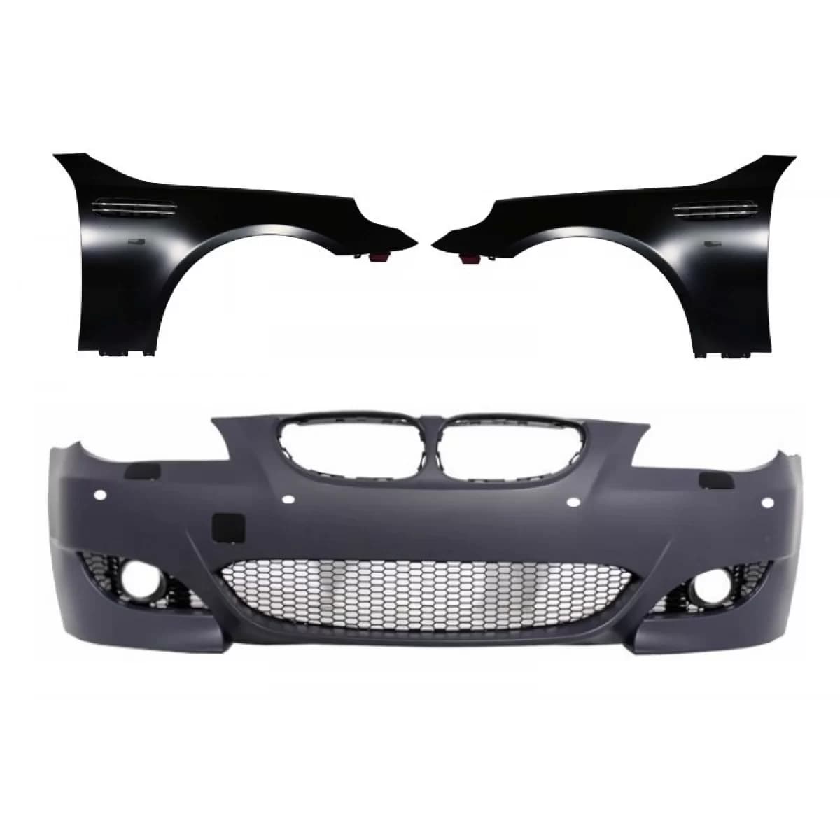 Front Bumper PDC 18mm with Front Fenders suitable for BMW 5 Series E60 E61 Sedan Touring (2007-2010) M5 Design