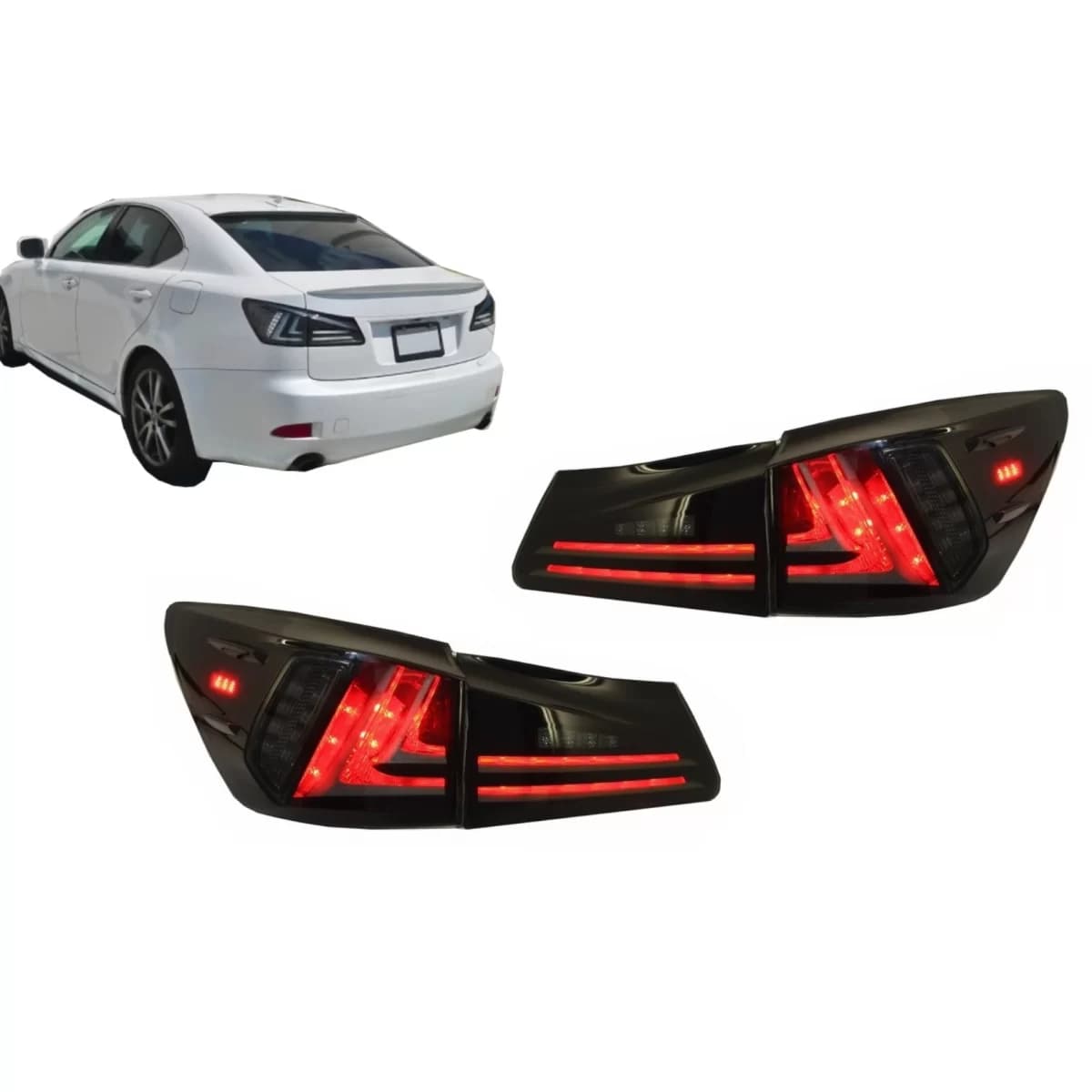 Taillights Full LED suitable for LEXUS IS XE20 (2006-2012) Light Bar Facelift New XE30 Smoke