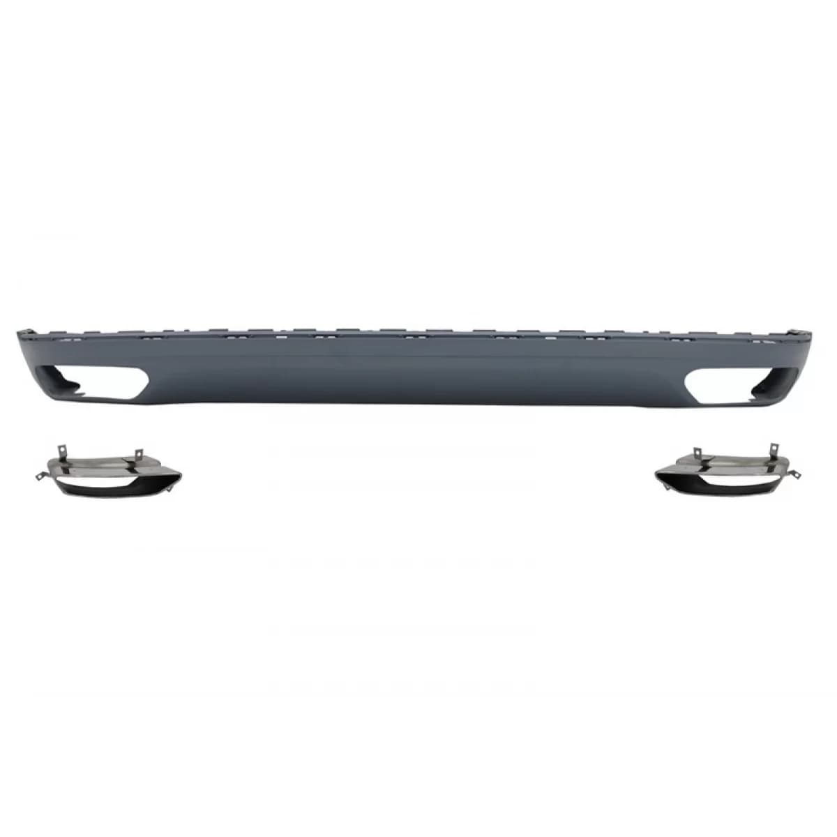 Rear Bumper Diffuser Valance with Exhaust Muffler Tips suitable for Audi A8 D4 (2010-2014) W12 Design