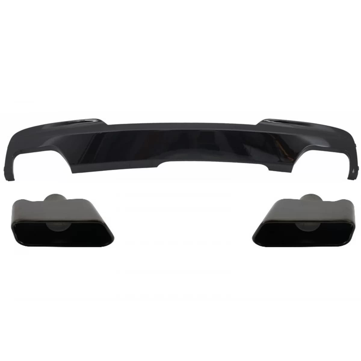 Double Outlet Air Diffuser Exhaust Muffler Tips Black Edition Sport M-Tech 550i Design suitable for BMW 5 Series F10 F11 (2011-2017)