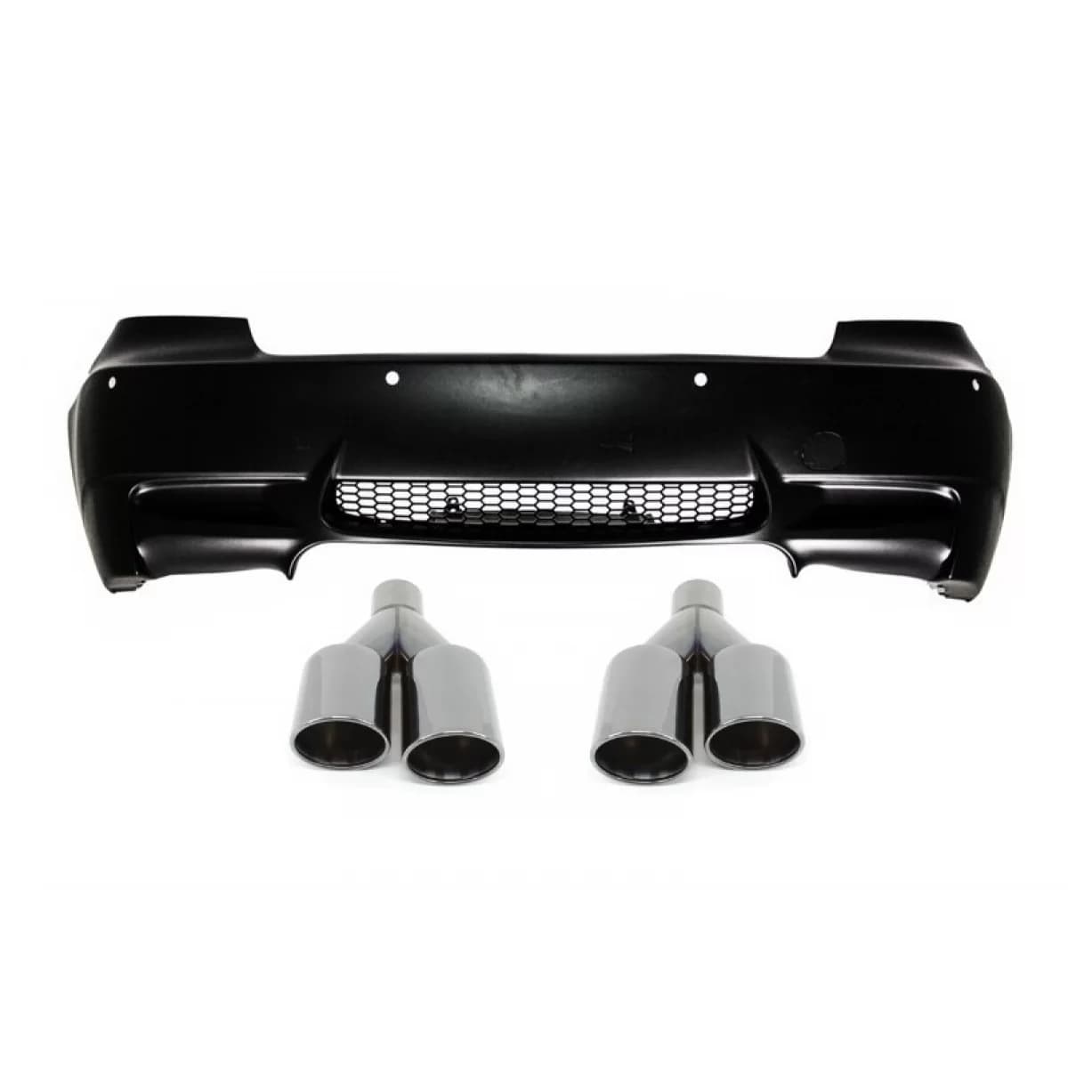 Rear Bumper suitable for BMW 3 Series E92 E93 (2006-2010) M3 Design with Black Quad Exhaust Muffler Tips