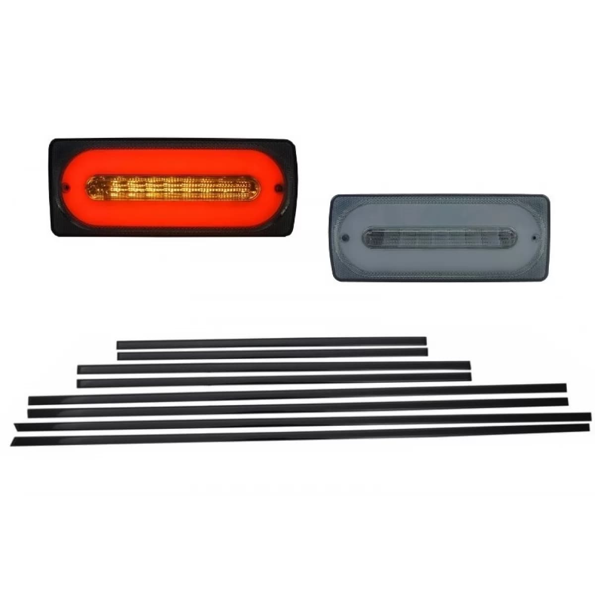 LED Taillights Light Bar Smoke with Door Moldings Black suitable for Mercedes G-class W463 (1989-2015)
