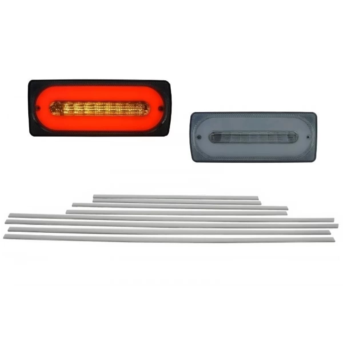 Led Taillights Light Bar Smoke Door Moldings Brushed Aluminum suitable for MERCEDES G-class W463 89-15