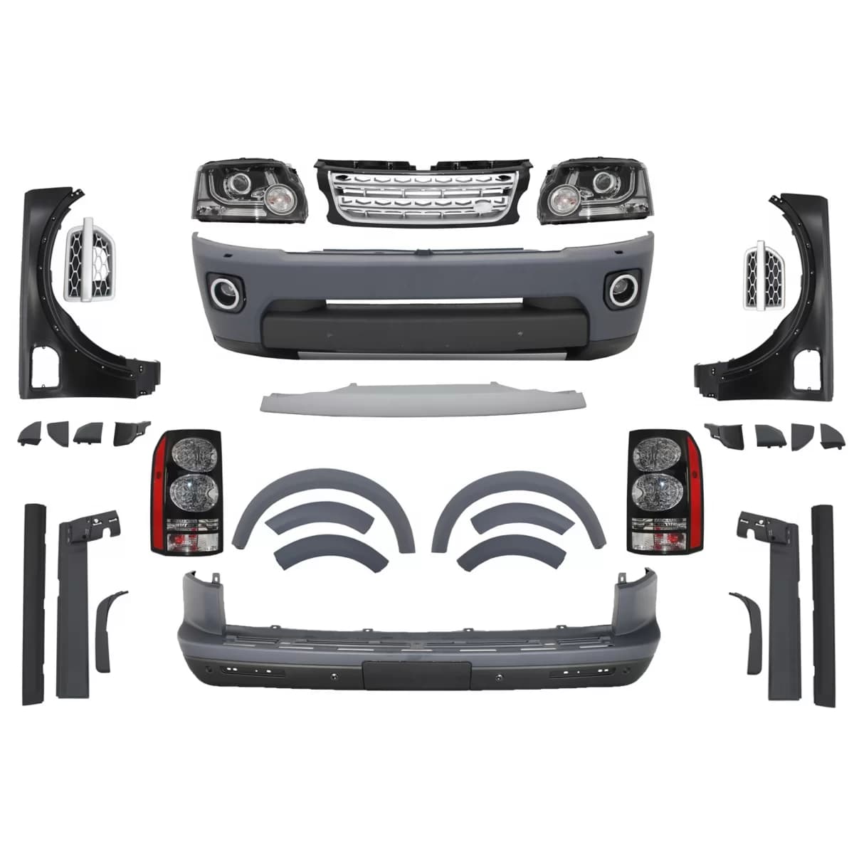 Complete Conversion Body Kit suitable for Land Rover Discovery 3 L319 (2004-2009) to Discovery 4 Facelift
