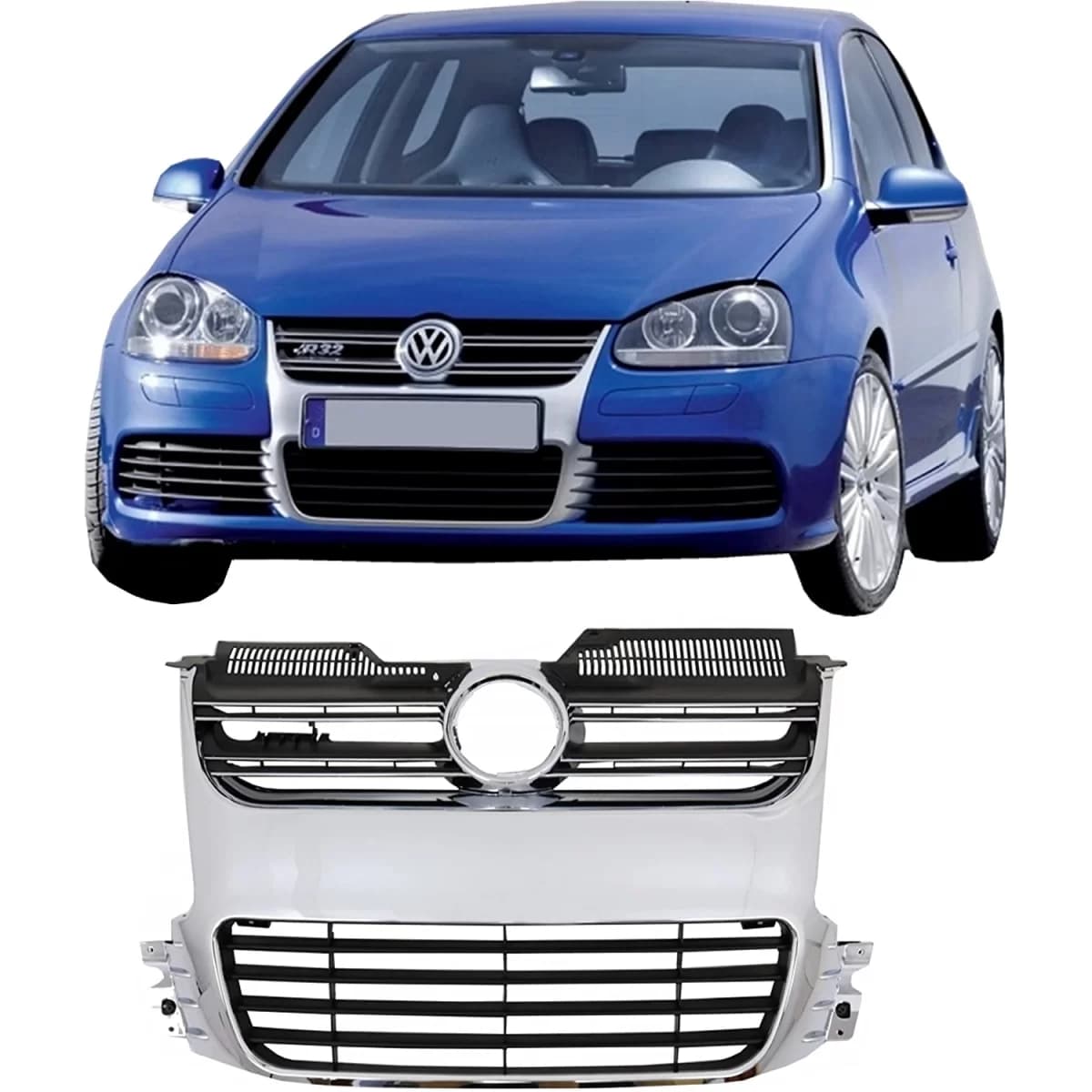 Front Grille suitable for VW Golf 5 V (2003-2009) R32 Design Chrome