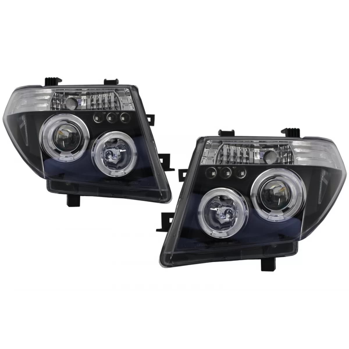 Headlights Angel Eyes suitable for Nissan Navara D40 (2004-2009) Nissan Pathfinder R51 (2005-2008) Black