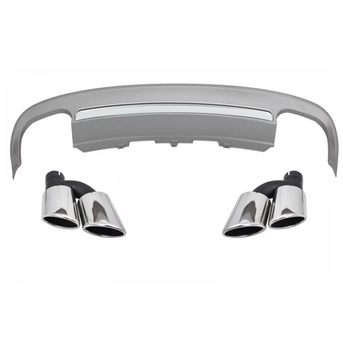 Rear Bumper Valance Diffuser Exhaust Muffler Tips Tail Pipes suitable for Audi A5 8T 2 Doors Coupe Cabriolet (2012-2015) S5 Design