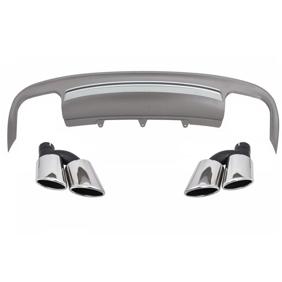 Rear Bumper Diffuser with Exhaust Muffler Tips suitable for Audi A5 8T Sportback Standard Facelift (2012-2015) S5 Design
