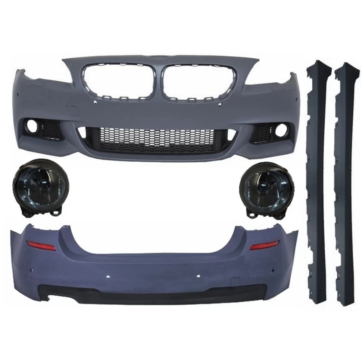 Complete Body Kit with Fog Light Projectors Smoke suitable for BMW F11 (2010-2014) M Design Black
