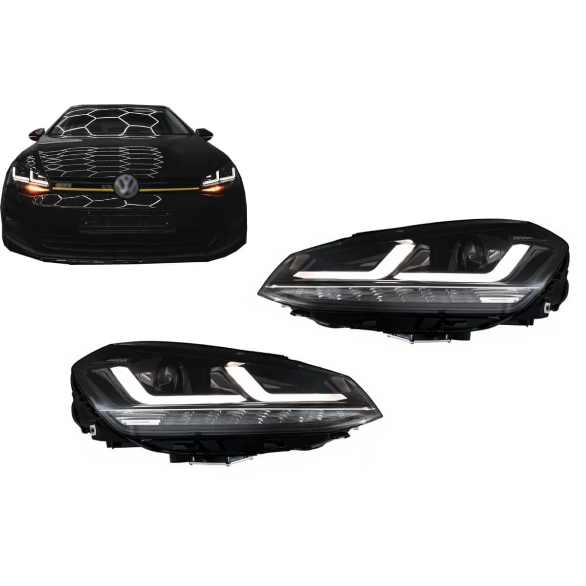 Osram Full LED Headlights LEDriving suitable for VW Golf 7 VII (2012-2017) Black Upgrade for Halogen