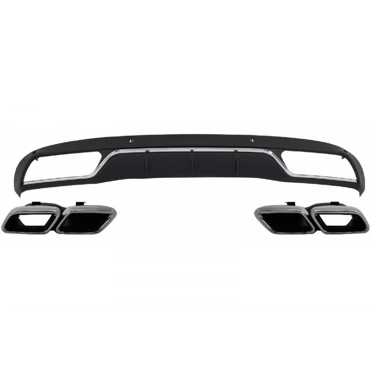 Rear Diffuser with Exhaust Tips Tailpipe Package suitable for Mercedes C-Class W205 S205 Standard (2014-2018) C63 Design