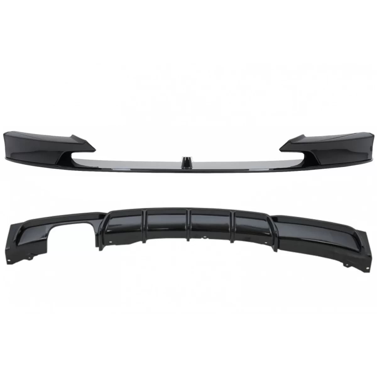 Front Bumper Spoiler and Air Diffuser suitable for BMW 3 Series F30 F31 (2011-up) M-Sport Design Shiny Black