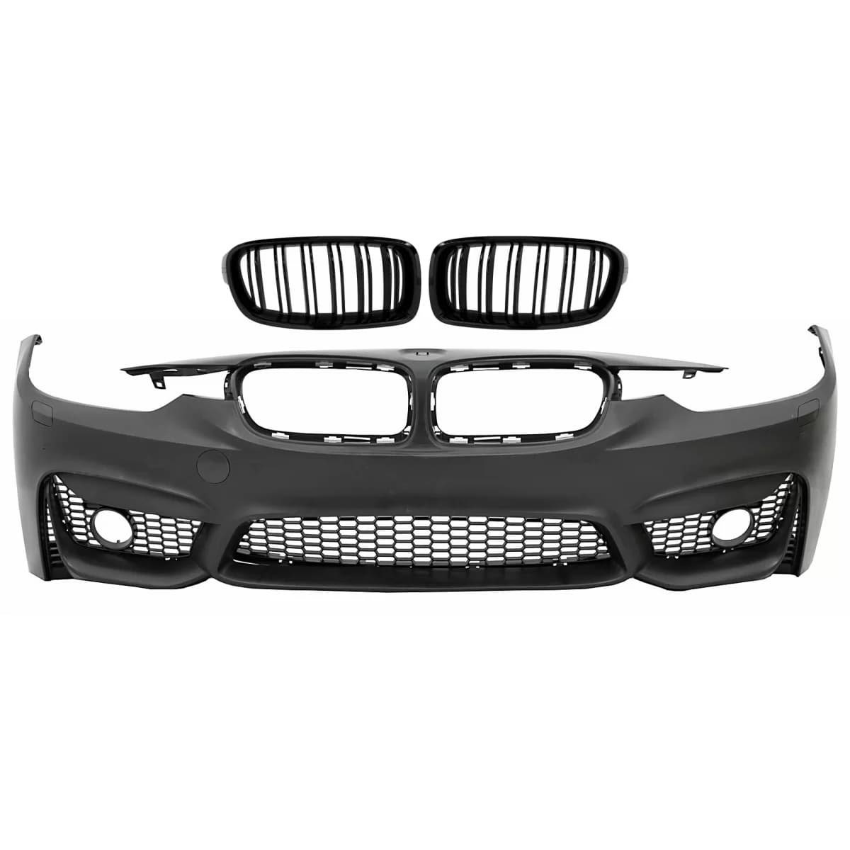 Front Bumper with Kidney Grilles Double Stripes suitable for BMW 3 Series F30 F31 Non LCI & LCI (2011-2018) M3 Sport EVO Design