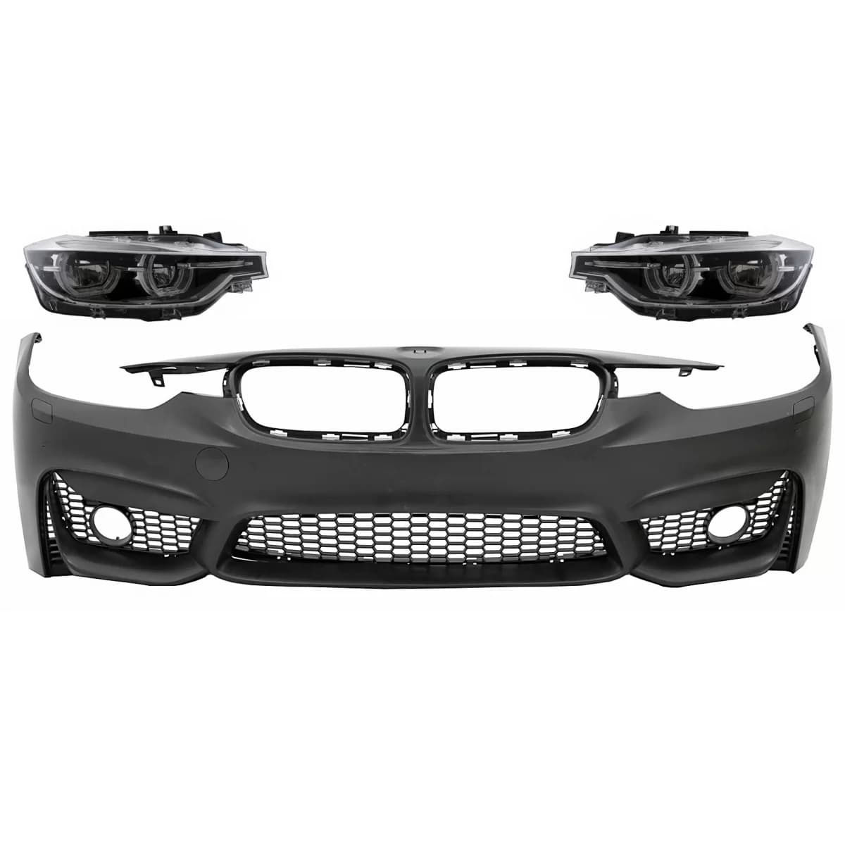 Front Bumper suitable for BMW 3 Series F30 F31 Non LCI & LCI (2011-2018) M3 Sport EVO Design with Full LED Angel Eyes Headlights