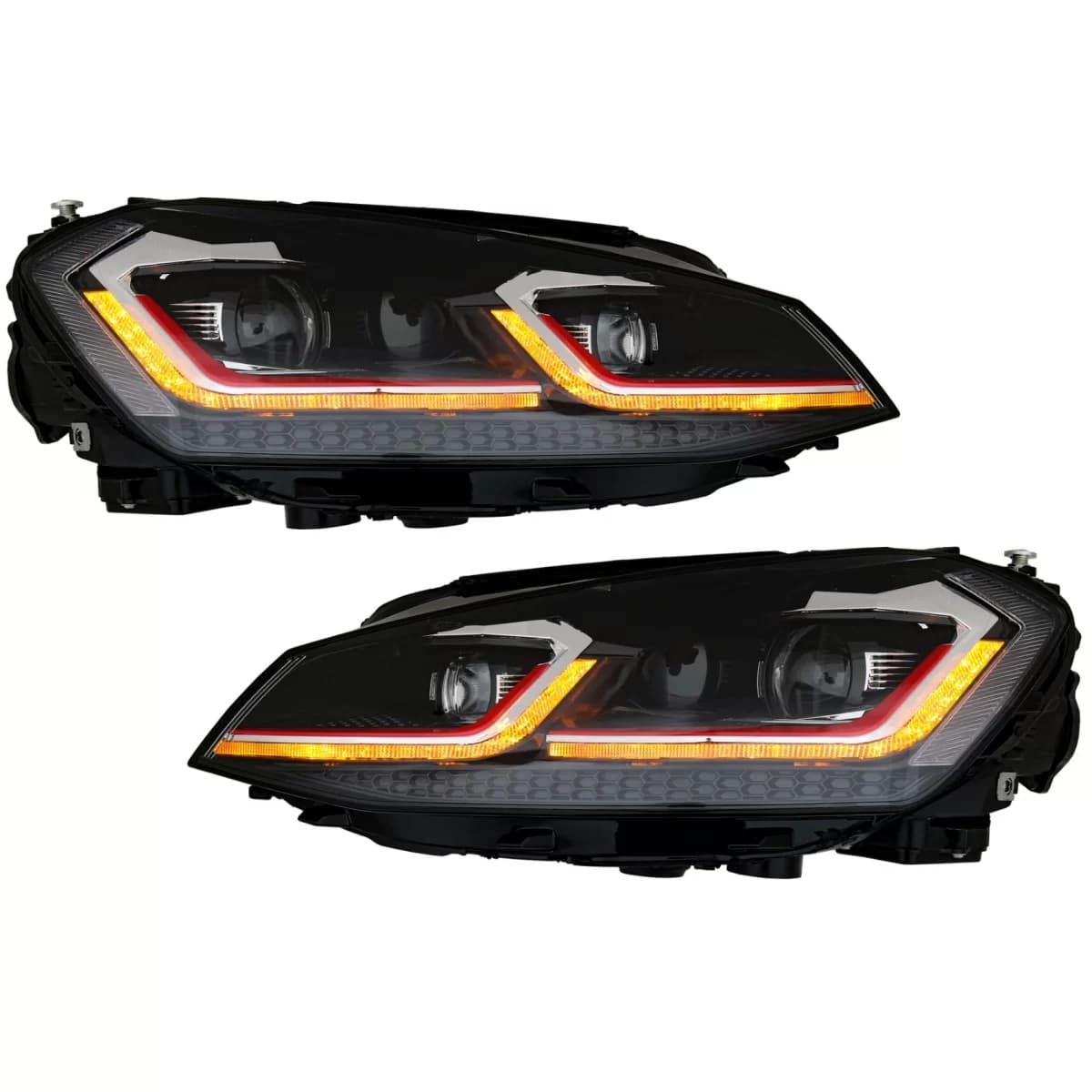 LED Headlights suitable for VW Golf 7 VII (2012-2017) Facelift G7.5 GTI Look with Sequential Dynamic Turning Lights