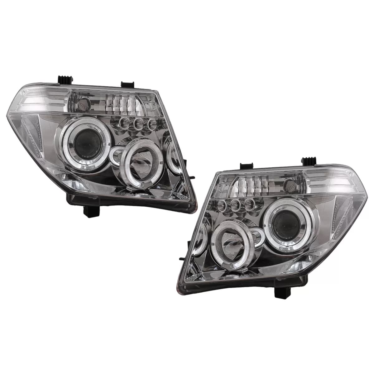 Angel Eyes Headlights suitable for Nissan Navara D40 (2004-2009) Pathfinder R51 (2005-2008) Chrome