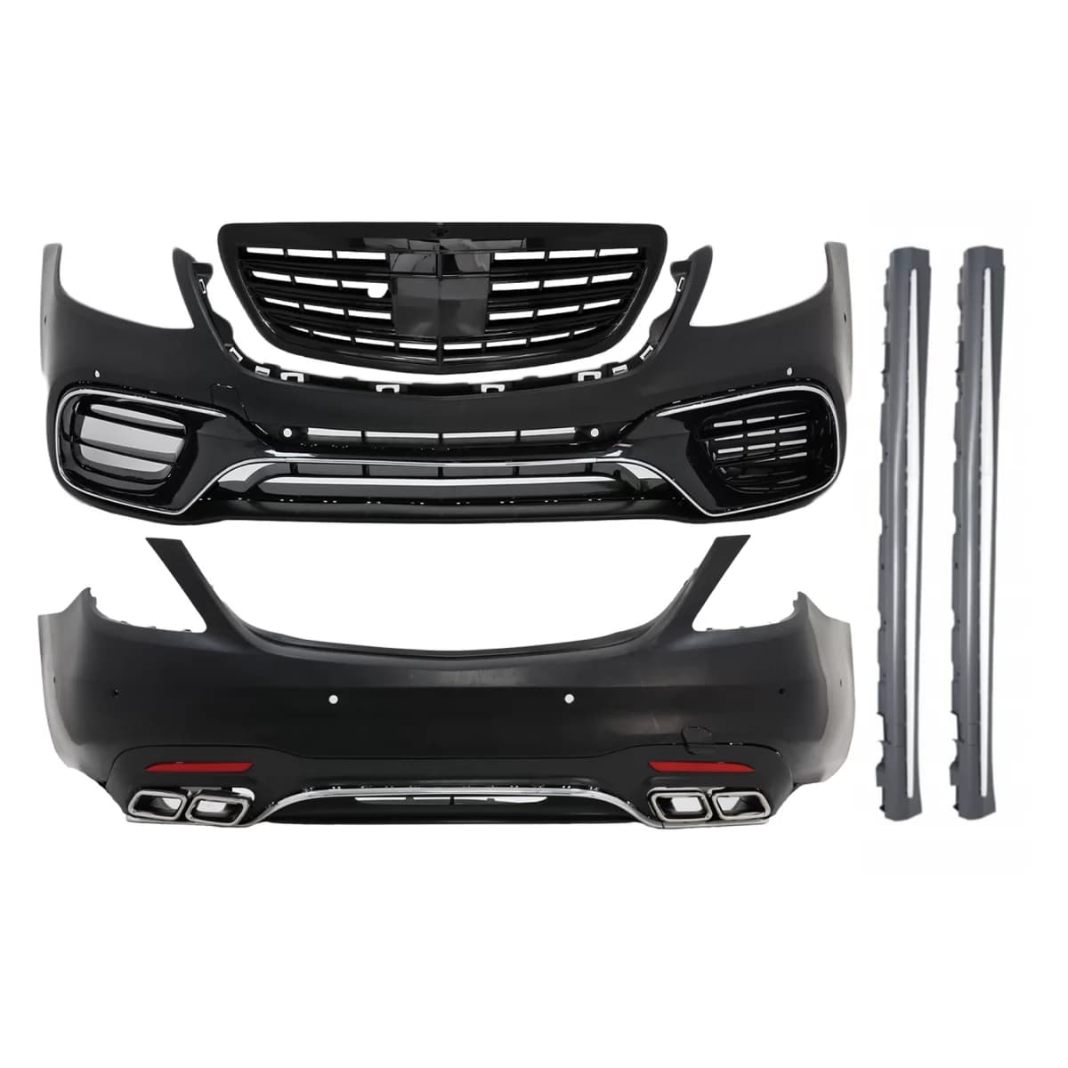 Complete Body Kit suitable for Mercedes S-Class W222 Facelift (2013-06.2017) S63 Design With Central Grille Piano Black