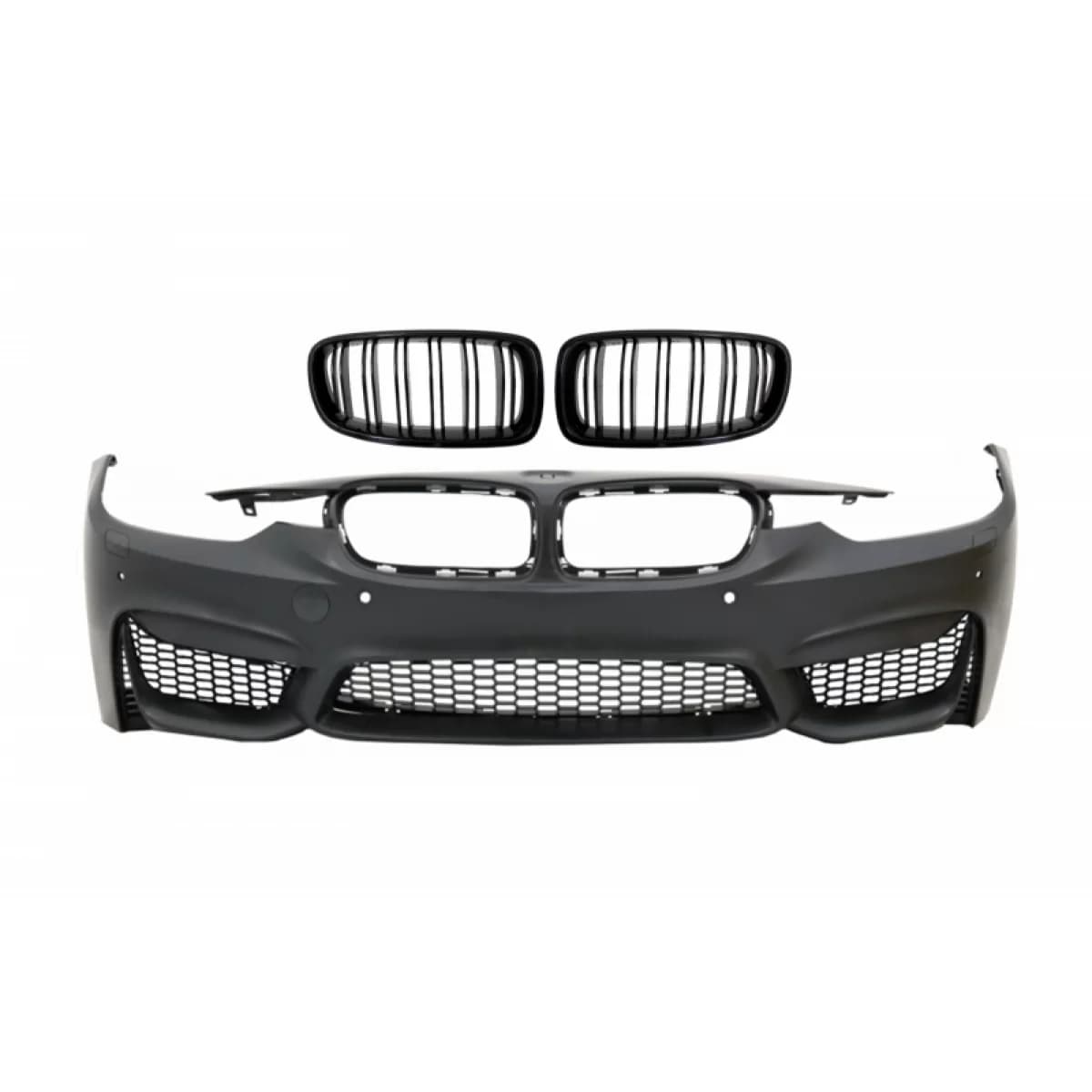 Front Bumper suitable for BMW 3 Series F30 F31 Non LCI & LCI (2011-2018) M3 Sport EVO Design with Kidney Grilles Double Stripe