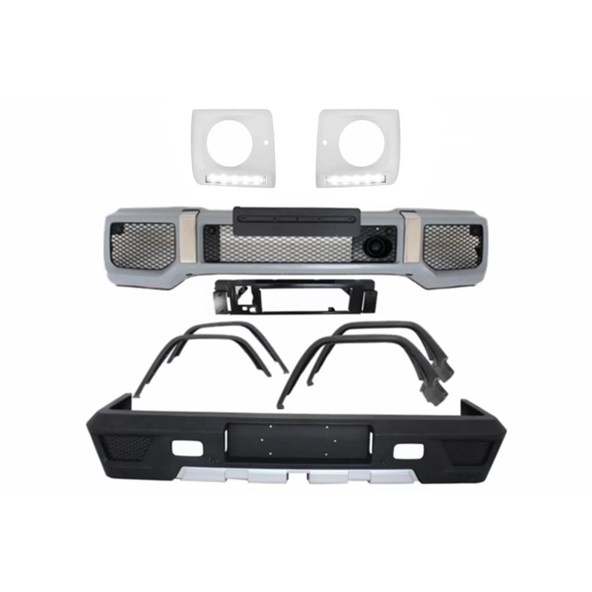Complete Body Kit with LED DRL Headlights Covers suitable for Mercedes G-Class W463 (1989-2017) G63 G65 Design