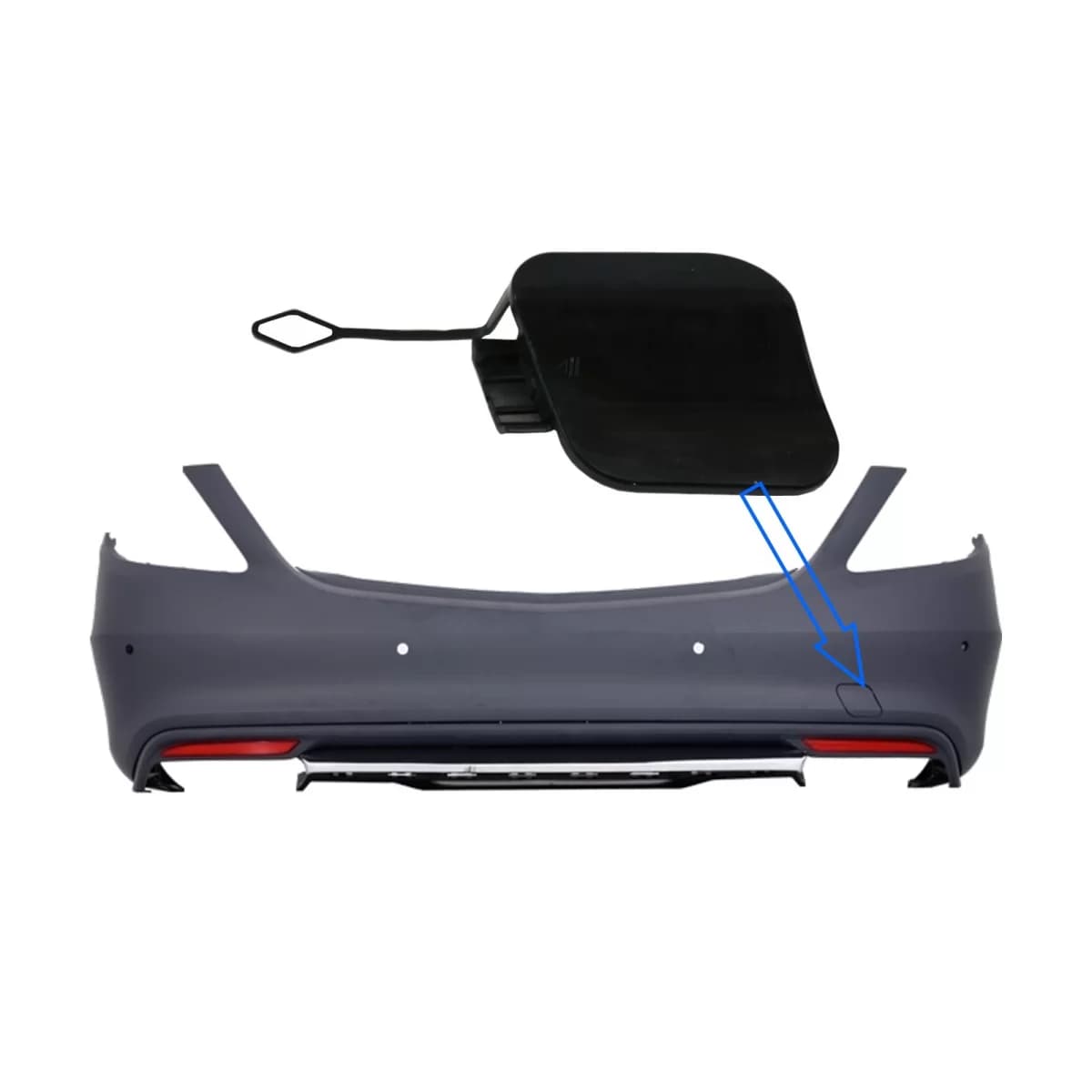 Tow Hook Cover Rear Bumper suitable for Mercedes W222 S-Class (2013-06.2017) S63 Design