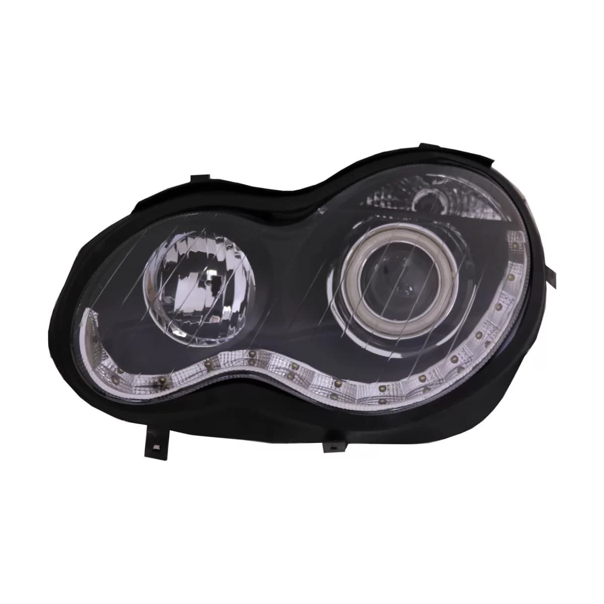 Angel Eyes Headlights suitable for Mercedes C-Class W203 (2000-2007) Left Side Black