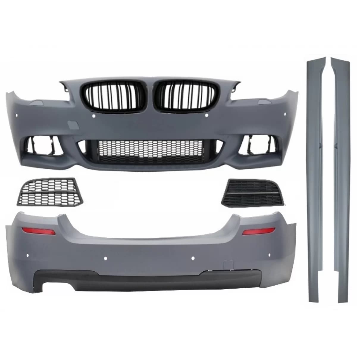 Complete Body Kit with Kidney Grilles suitable for BMW 5 Series F10 (2010-2017) M-Technik 550i Design Brilliant Black Edition