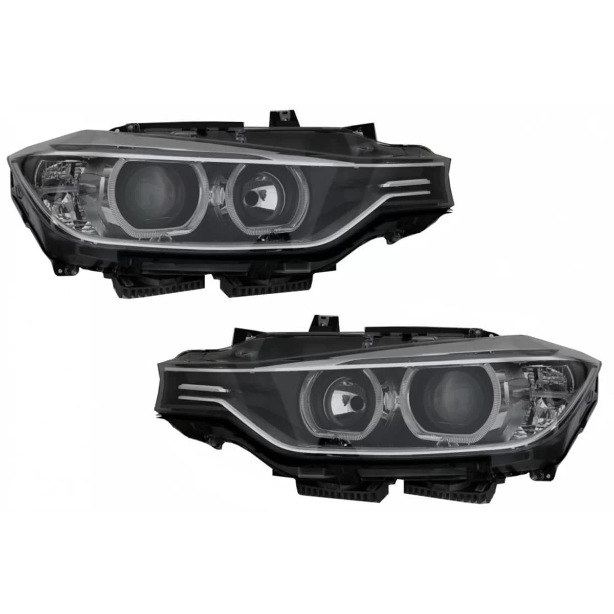 LED DRL Angel Eyes Headlights with Projector suitable for BMW 3 Series F30 F31 (2011-2015)