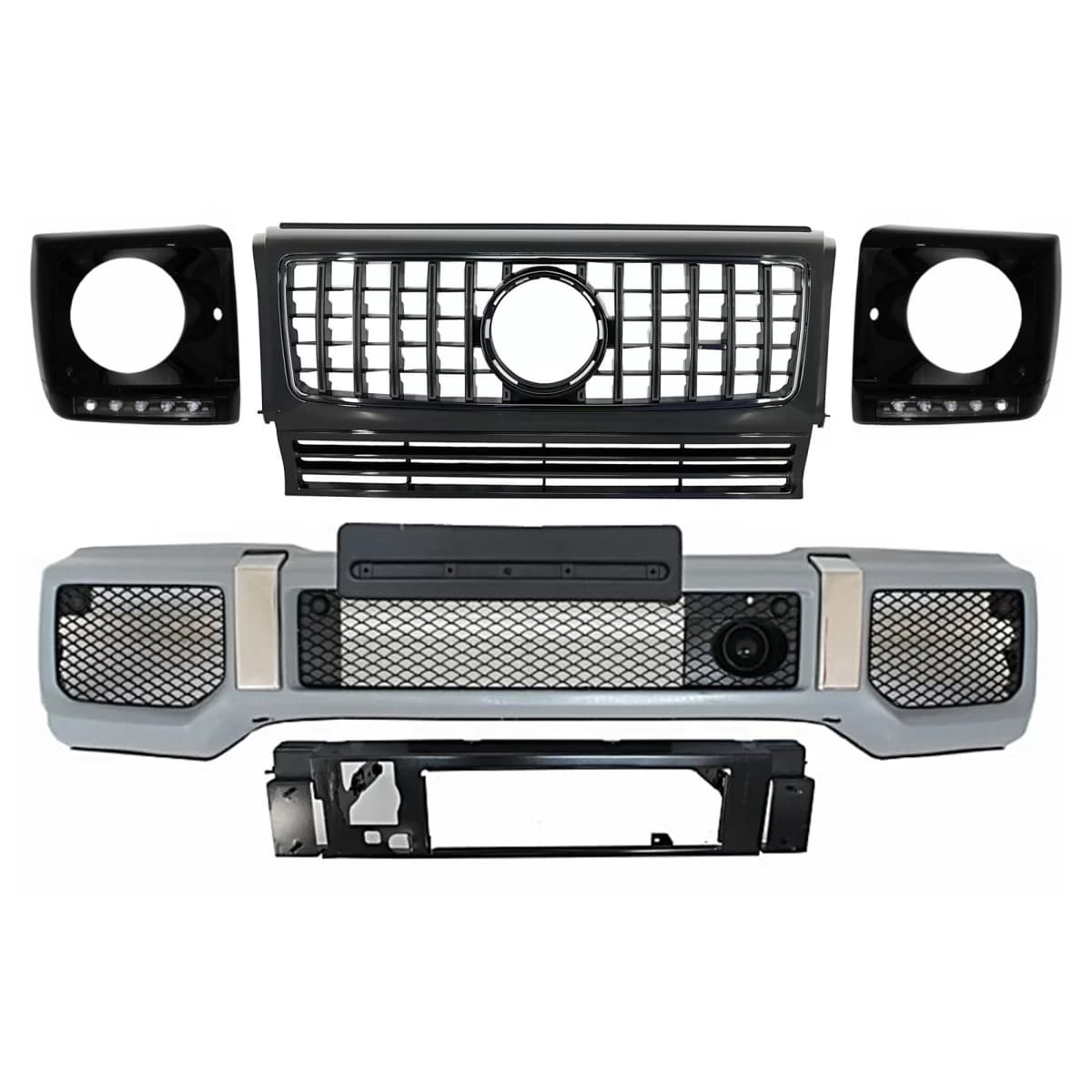 Front Bumper Assembly suitable for Mercedes G-Class W463 (1989-2012) with Grille G63 GT-R Panamericana Design