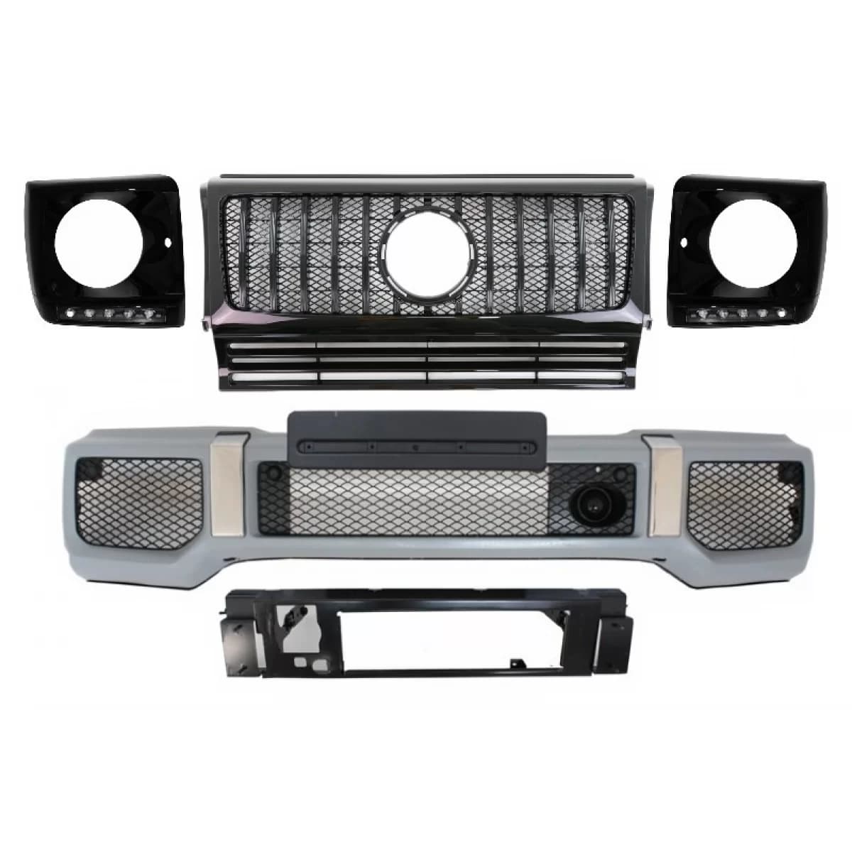 Front Bumper Assembly suitable for Mercedes G-Class W463 (1989-2012) with Grille G63 GT-R Panamericana Design
