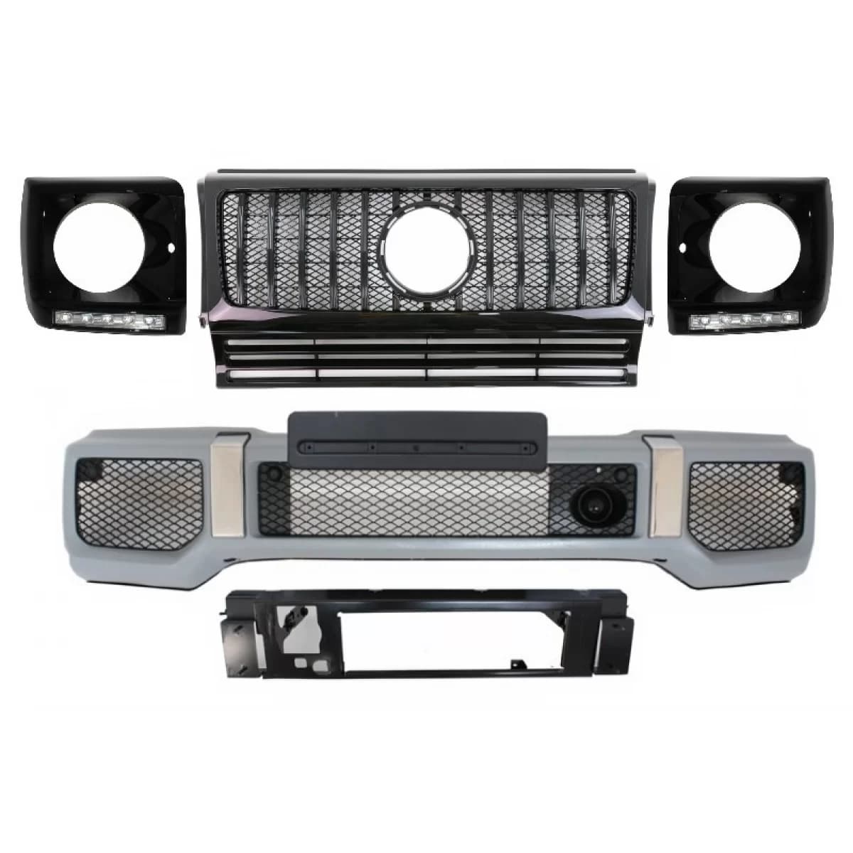 Front Bumper Assembly with Grille suitable for Mercedes G-Class W463 (1989-2012) G65 GT-R Panamericana Design