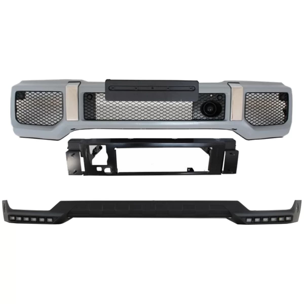 Front Bumper with LED DRL Spoiler Extension suitable for Mercedes G-Class W463 (1989-2017) G65 Design