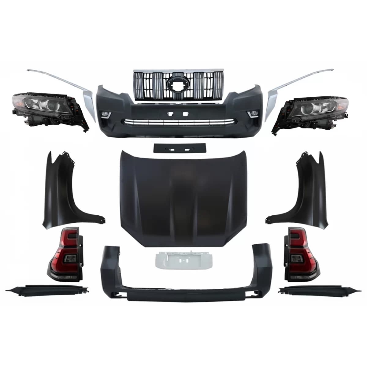 Facelift Conversion Body Kit suitable for Toyota Land Cruiser Prado FJ150 Retrofit Assembly (2010-up) to (2018-up) Model