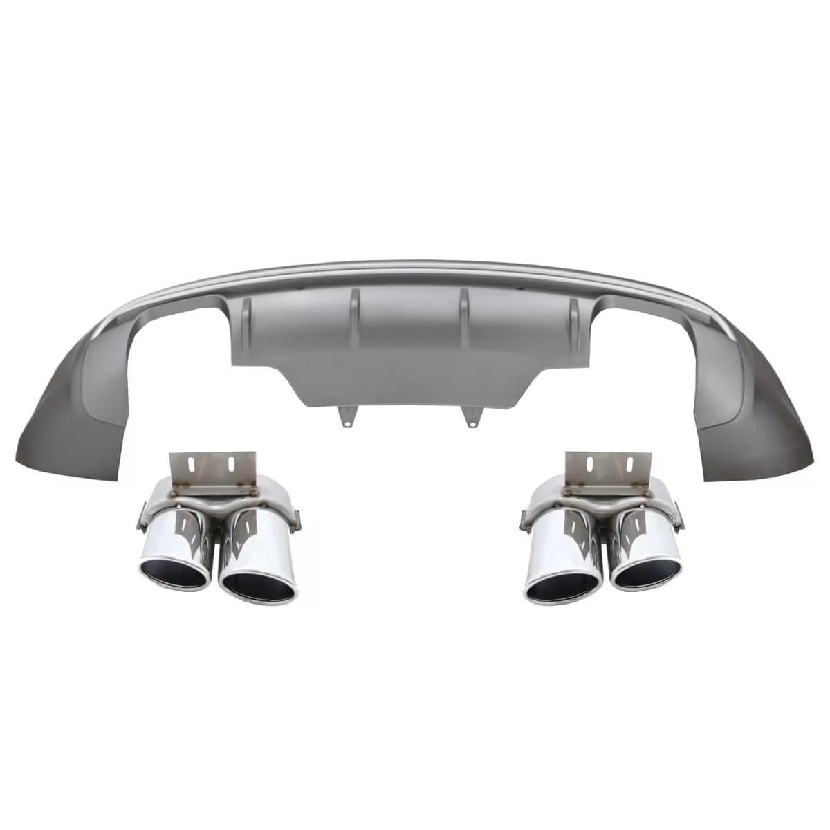 Rear Bumper Spoiler Valance Diffuser Double Outlet suitable for Audi Q5 8R Facelift (2013-2016) Standard Bumper SE