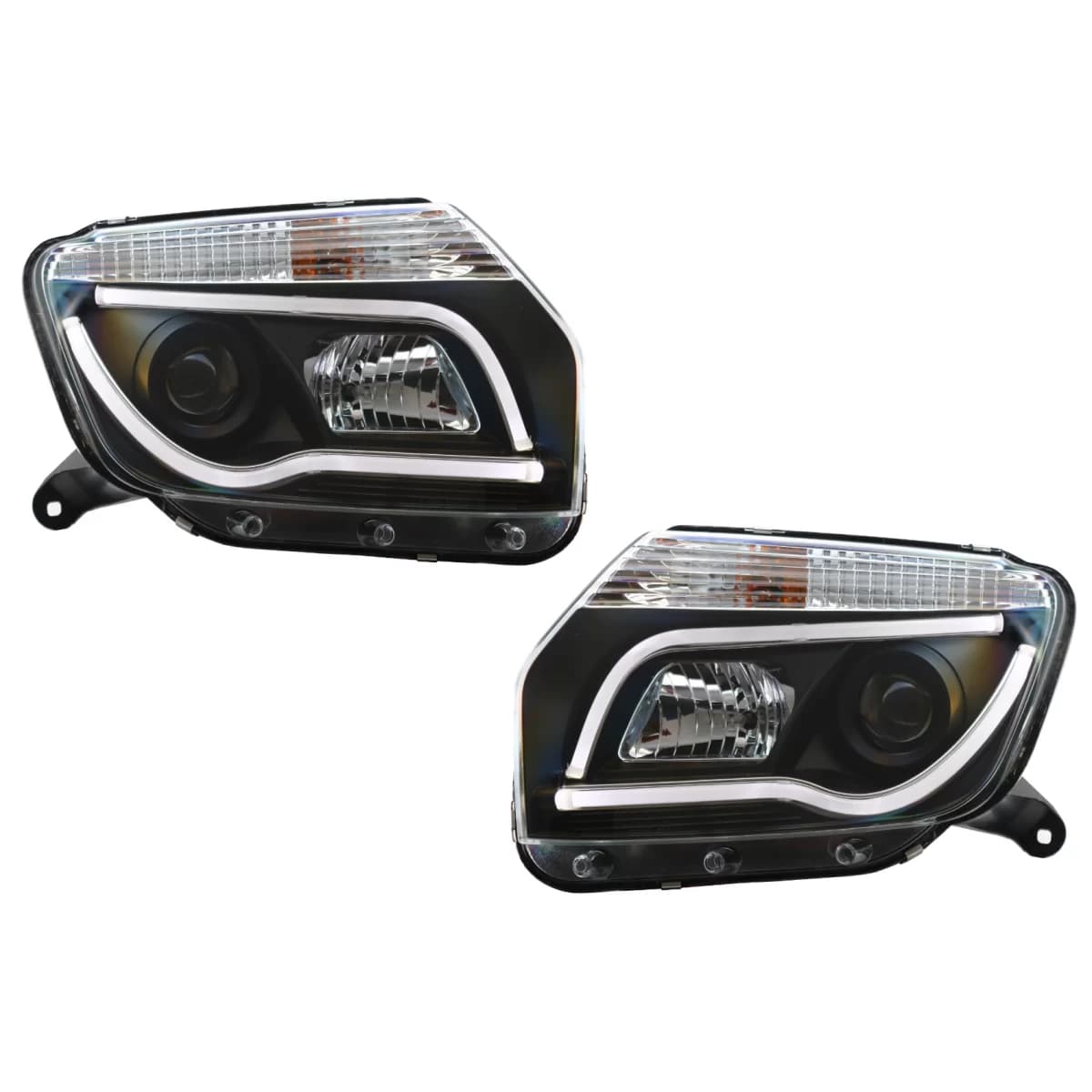 LED Headlights suitable for Dacia Duster I (2009-2014) Tube Light Bar Black Edition