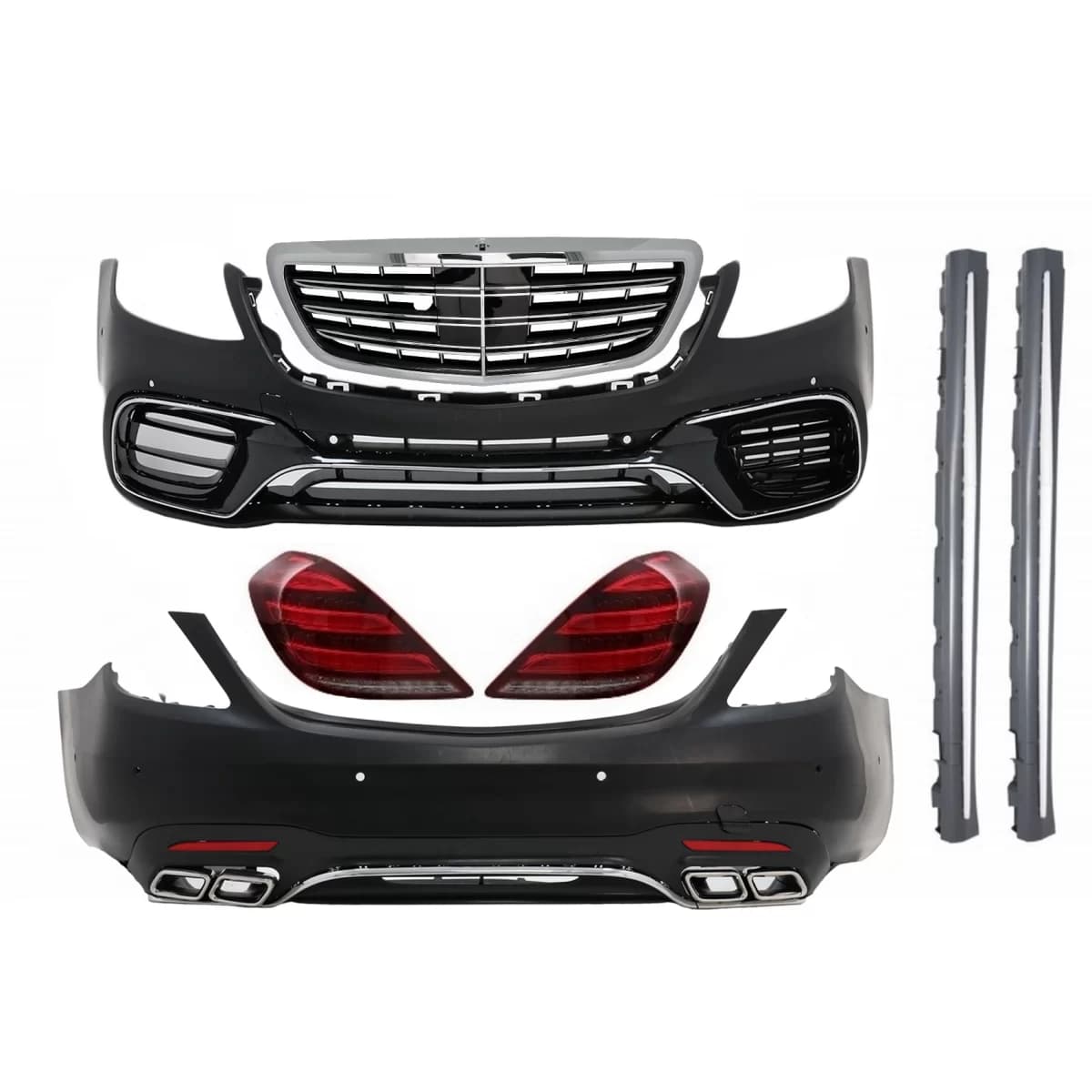 Complete Body Kit suitable for Mercedes S-Class W222 (2013-2017) Facelift S63 Design and Taillights Full LED with Sequential Dynamic Turning Lights