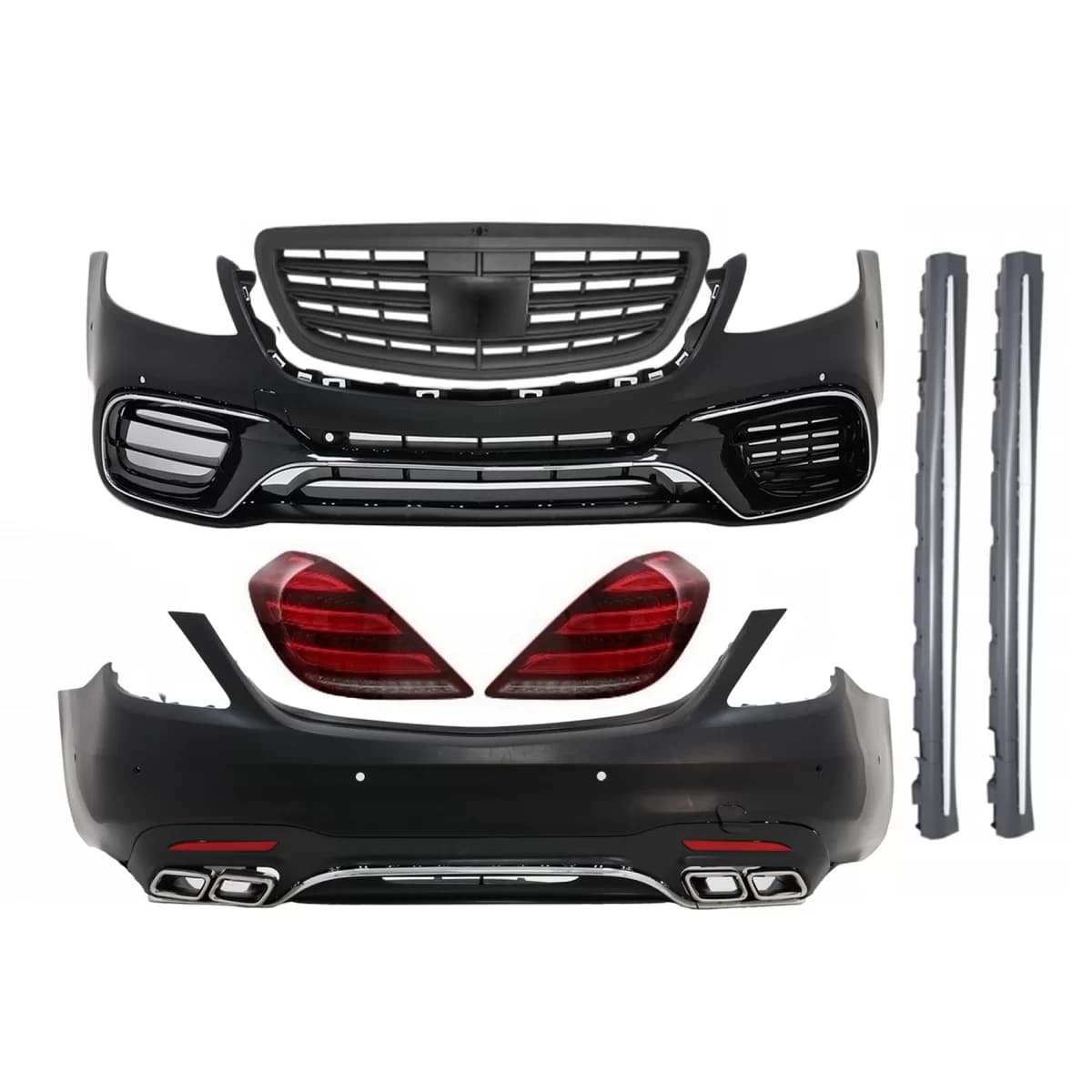 Complete Body Kit suitable for Mercedes S-Class W222 (2013-06.2017) Facelift S63 Design and Taillights Full LED with Sequential Dynamic Turning Lights