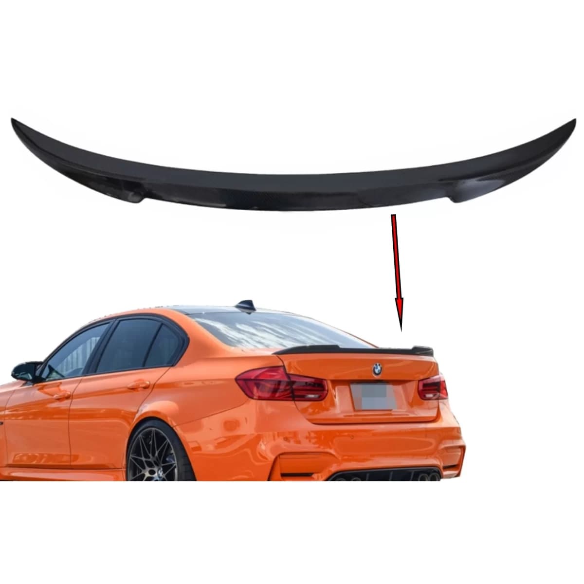 Trunk Spoiler suitable for BMW 3 Series F30 F80 (2011-2018) M4 Design Real Carbon