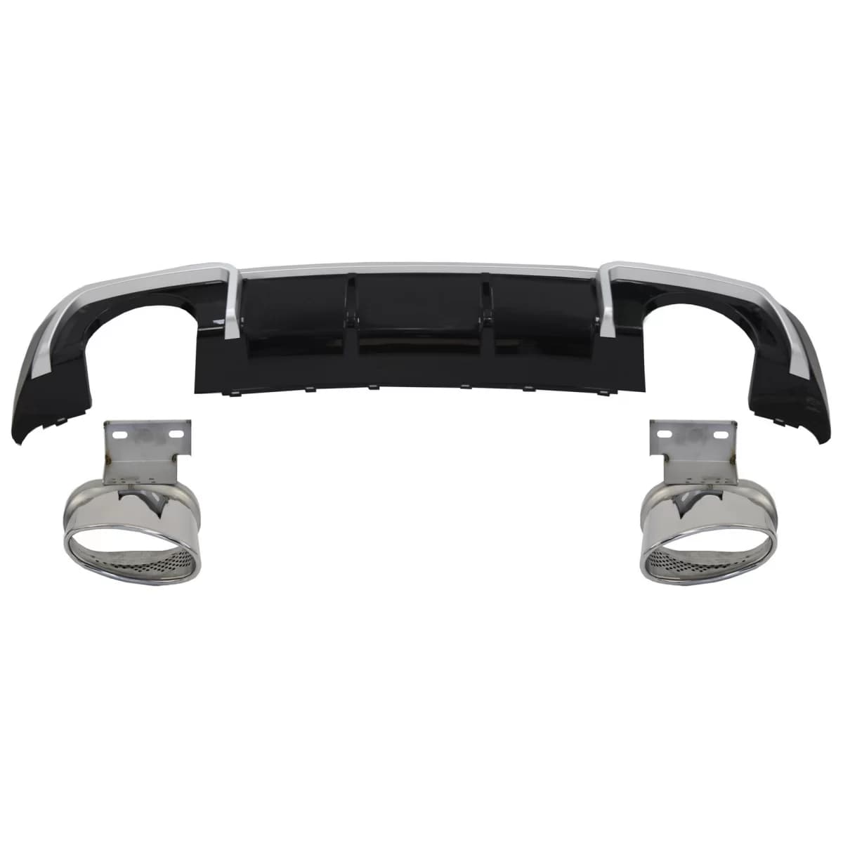 Rear Bumper Valance Diffuser with Exhaust Tips suitable for Audi A3 8V Sline Facelift (2016-2019) Hatchback Sportback RS3 Design Sport Bumper