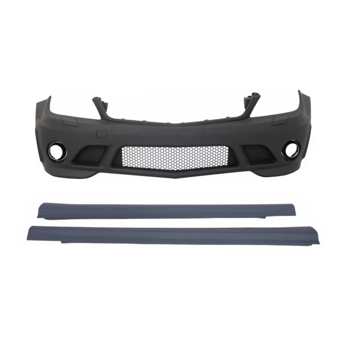 Front Bumper Side Skirts suitable for Mercedes C-Class W204 (2007-2012) C63 Design Without Fog Ligts