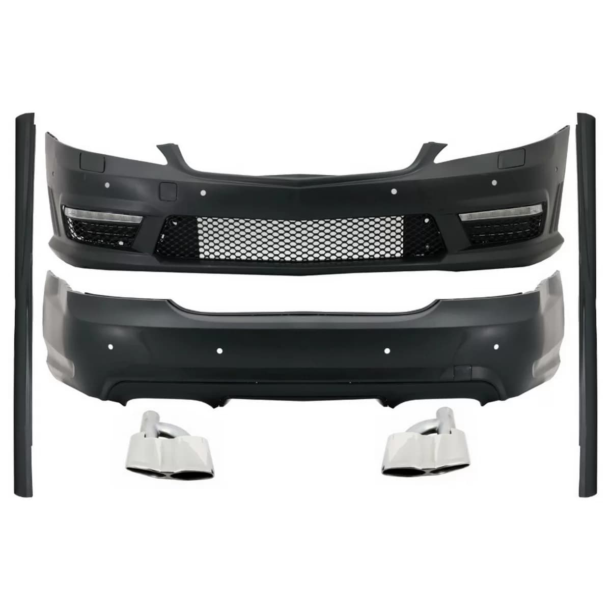 Body Kit suitable for Mercedes S-Class W221 (2005-2011) LWB Side Skirts Exhaust Muffler Tips