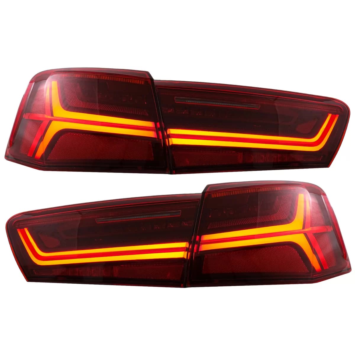 Taillights Full LED suitable for Audi A6 4G C7 Limousine (2011-2014) Red Clear Facelift Design with Sequential Dynamic Turning Lights